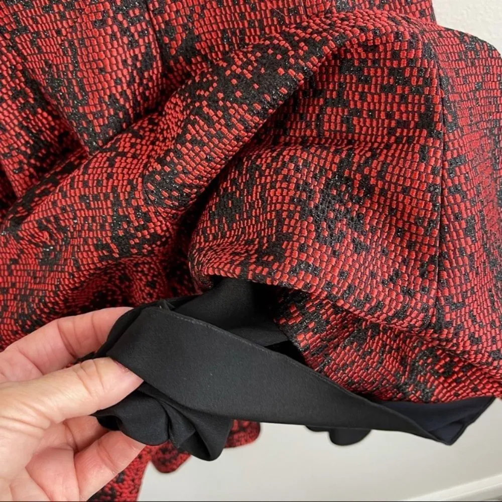 Jason Wu jacquard and leather flounce Dress 8 - Image 9