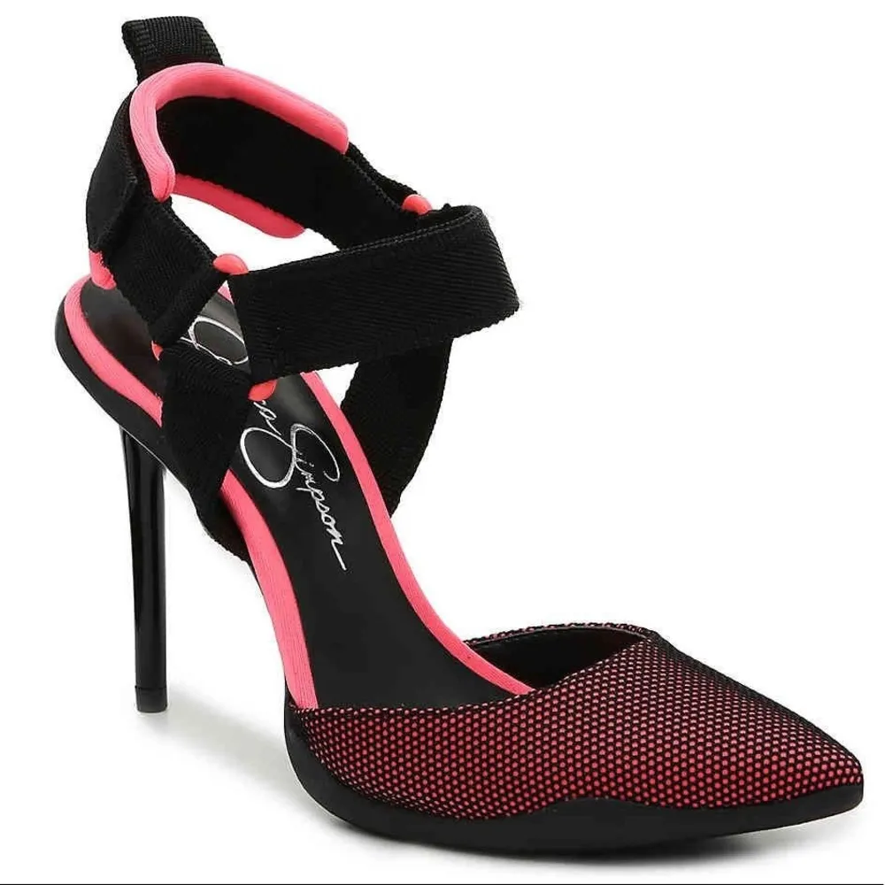 Jessica Simpson Gazelle Pump Pointed Toe in Pink & Black, Size 7M New in Box - Image 2