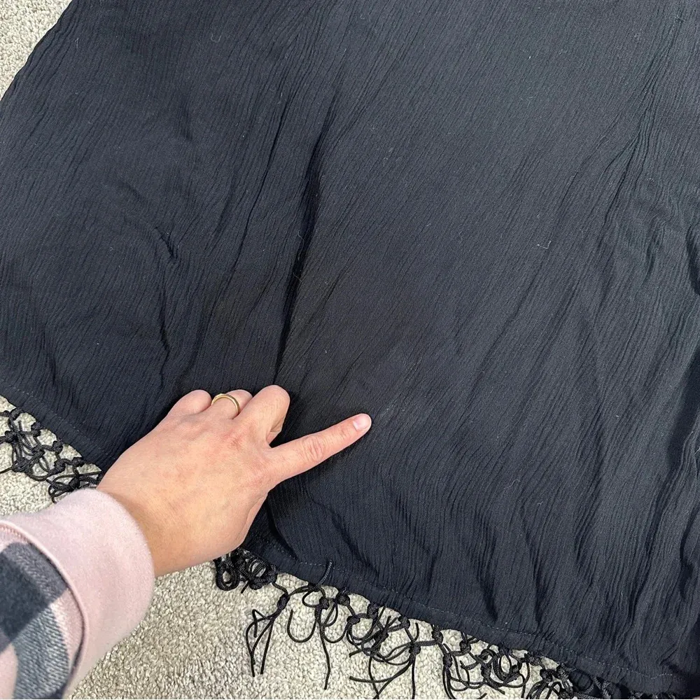 Cleobella Aria Wrap Tassel Fringe Rayon Mini Dress V-Neck Boho Black Size S - Image 13