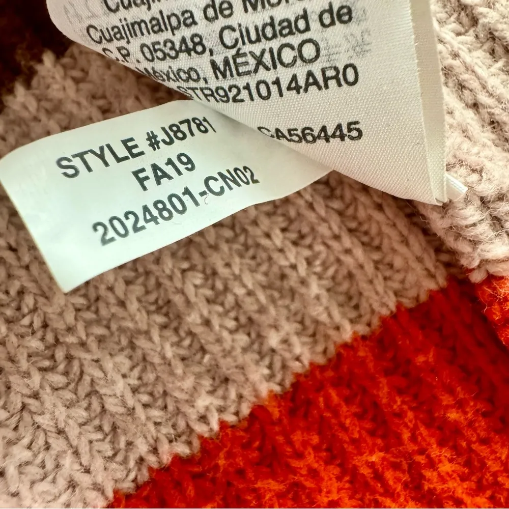 Madewell Patch Pocket Pullover Long Sleeve Knit Sweater Striped Medium M - Image 8