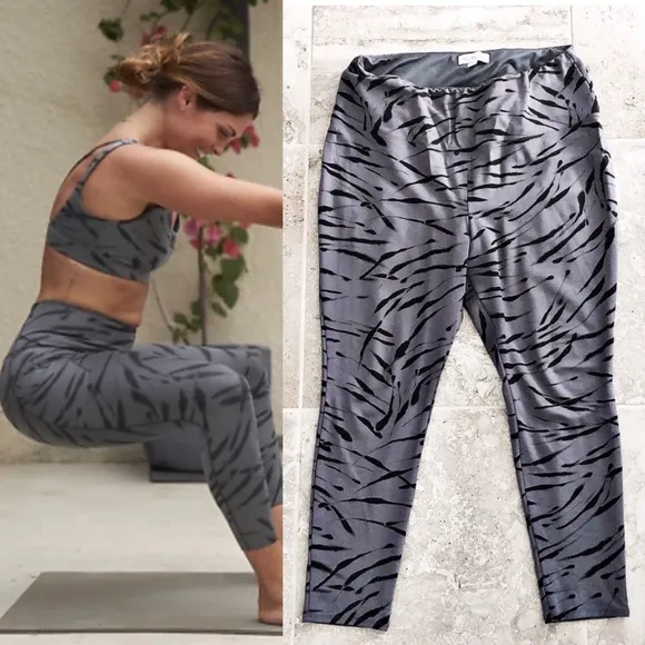 Rachel Zoe High Waisted Zebra Leggings 7/8 Size XL, Retail $98 - Image 2