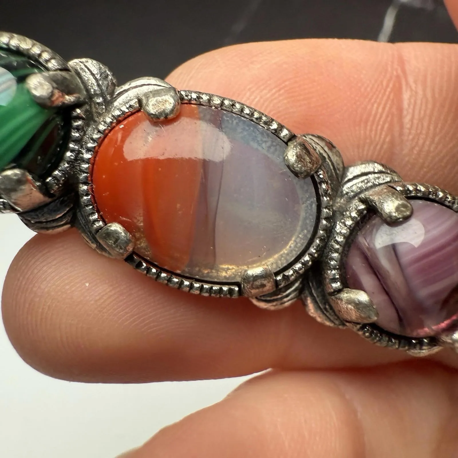 Miracle Celtic Style Multi Color cabochon Brooch Pin Silver Tone Gold - Image 12