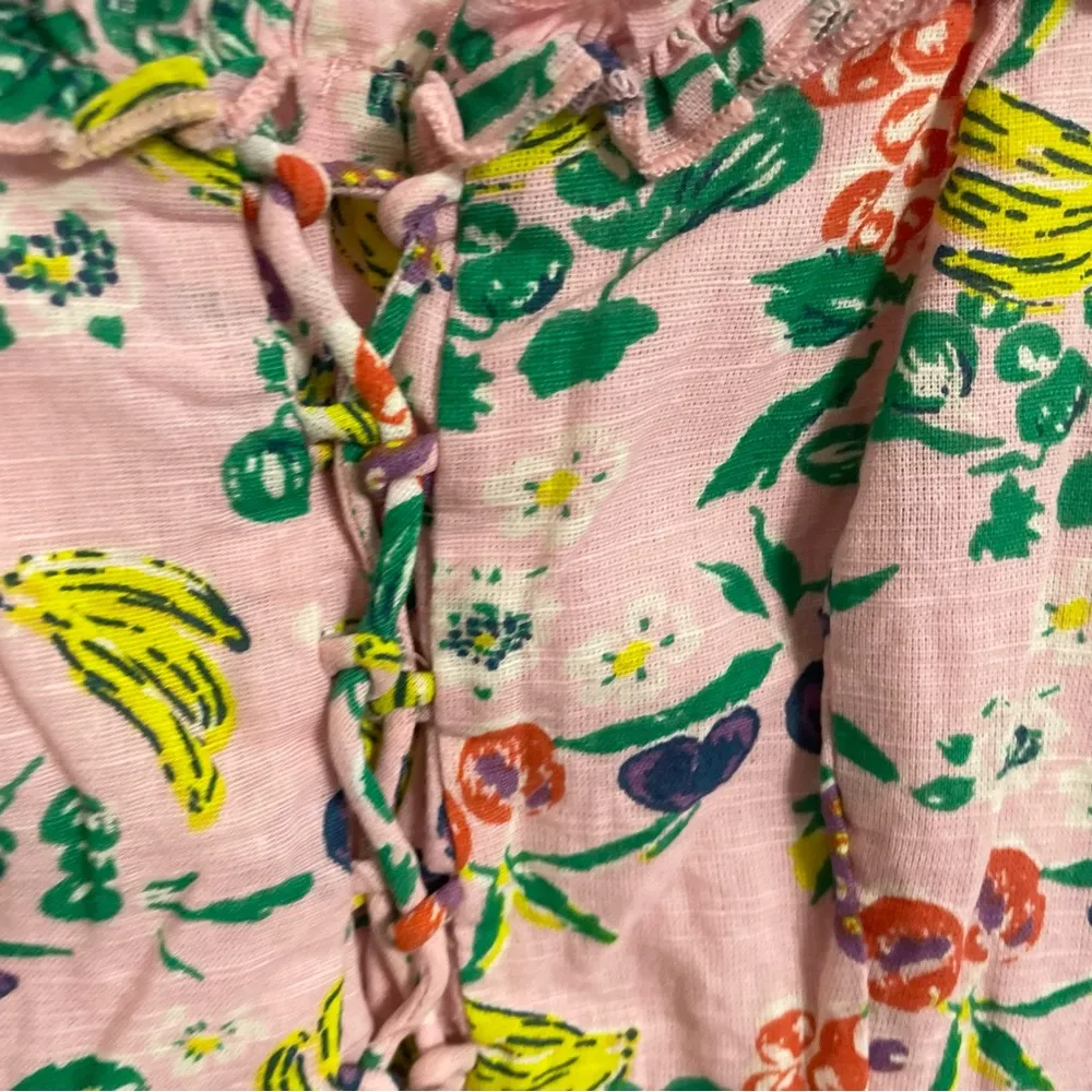 Urban Outfitters Women’s Dress Pink Fruit Smocked Back Mini Ruffles Size Small - Image 6