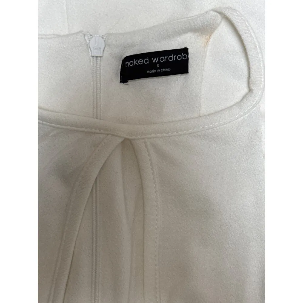 Women’s Naked Wardrobe Long White Cut out Bodycon Dress Sz S - Image 5