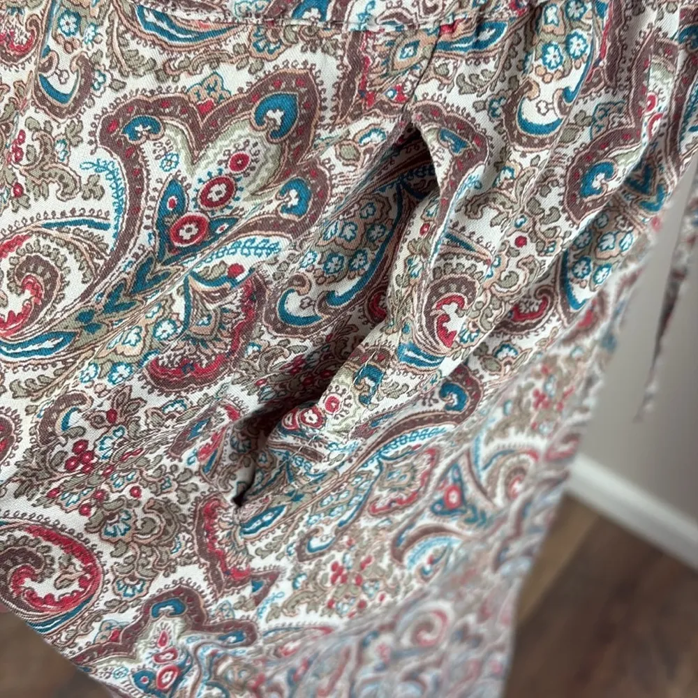 Denim & Supply Ralph Lauren Paisley Jumpsuit Drawstring Waist Romper Size L - Image 11