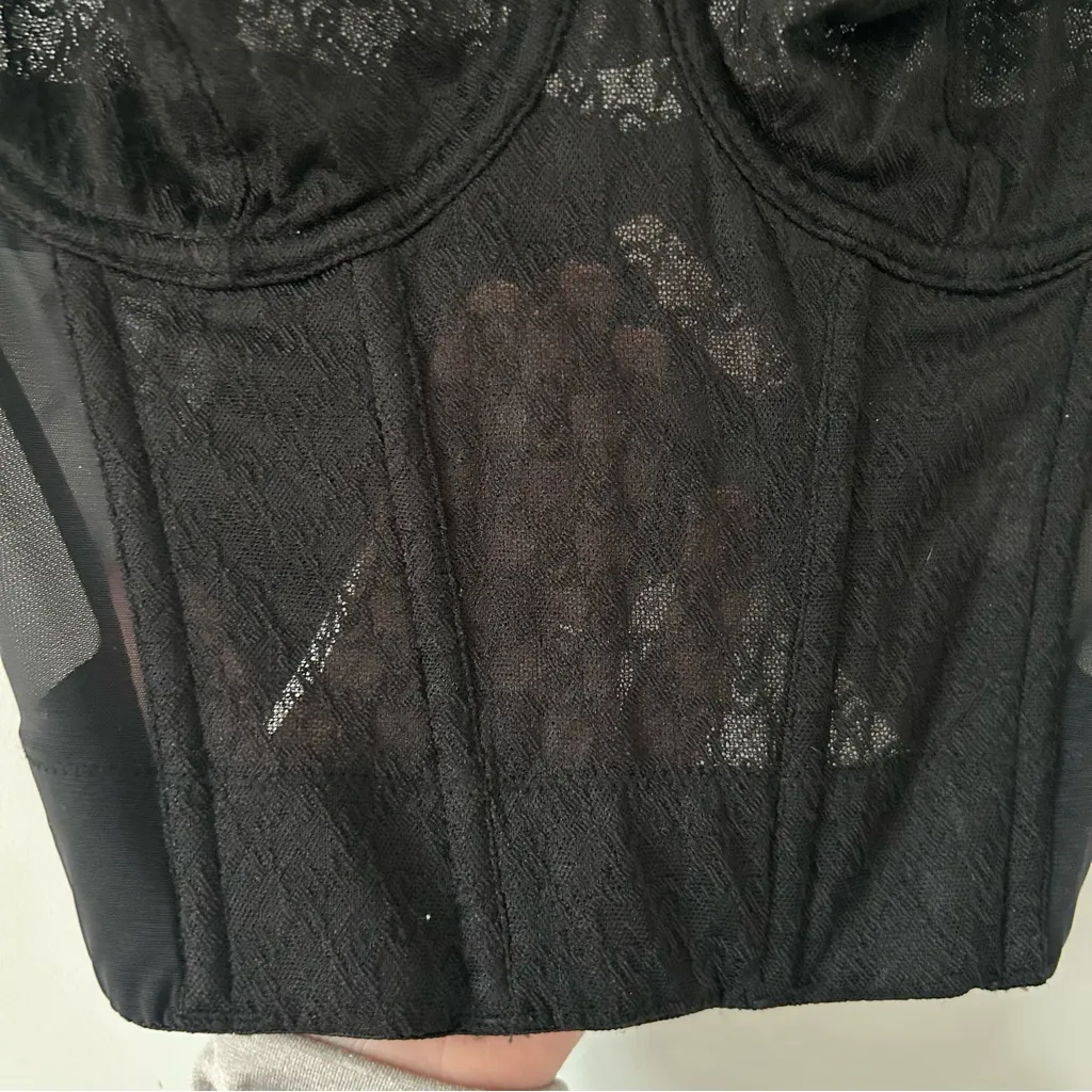 Victoria’s Secret VS Archives Black Monogram Corset Bra Top NWT 34C - Image 5