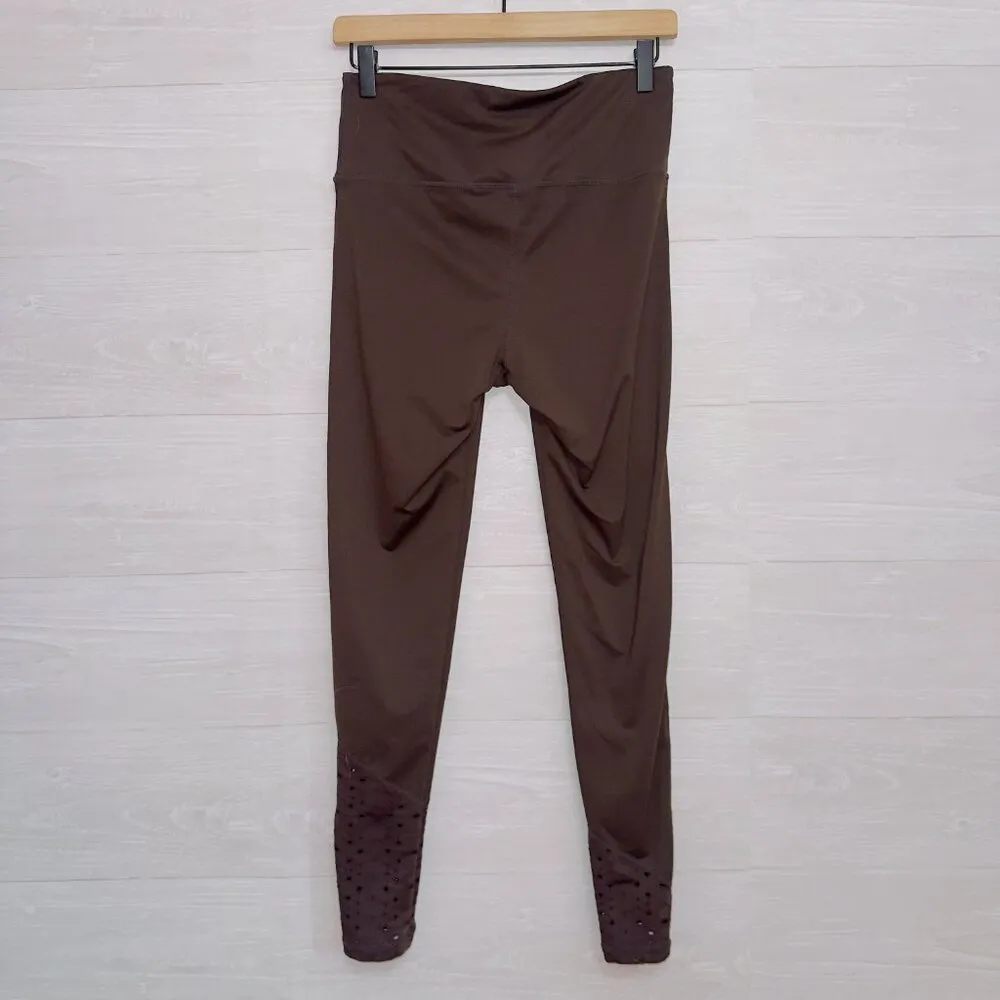 Mono B Women's Chocolate Brown High Rise 28'' Inseam Athletic leggings Size M - Image 5