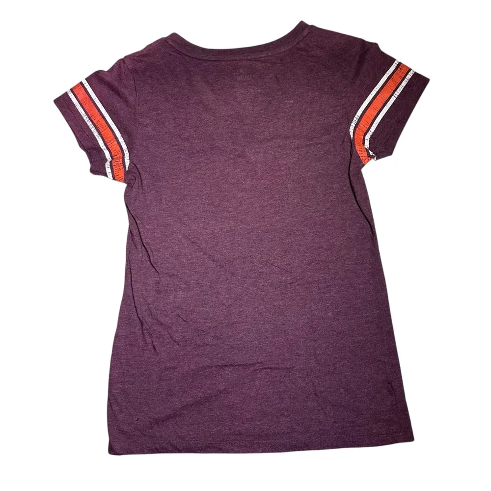 Virginia Tech Maroon Vneck Hokies Short Sleeve Tee Shirt T Shirt Medium - Image 2