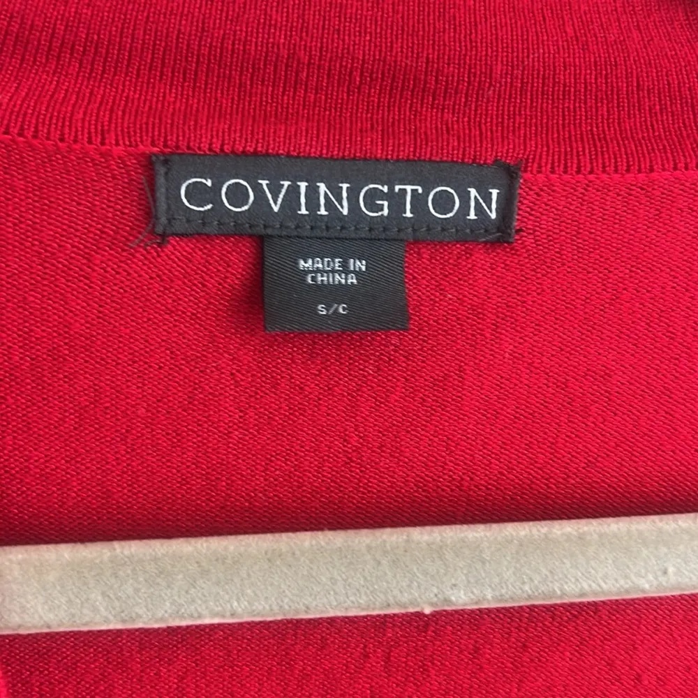 Covington Women's Lace-Accent Red Cardigan - Image 4