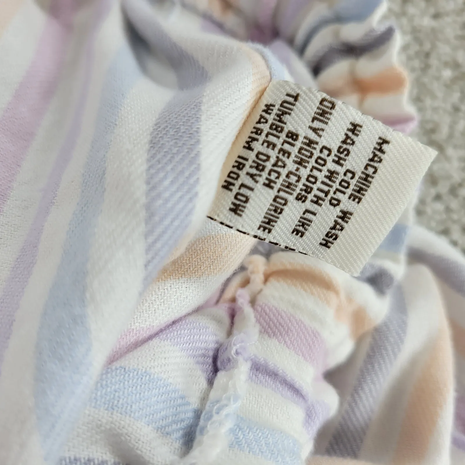 Vintage Havanna Pants M Pastel Stripe Cotton Wide Leg Drawstring Side Button White Size M - Image 11