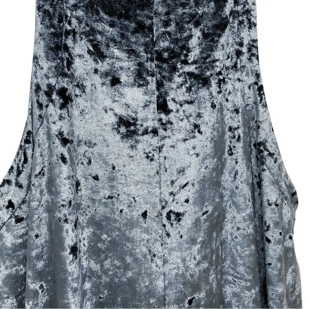 UO Urban Outfitters Crushed Velvet Slouchy Overalls Shale Blue Women’s Size XS - Image 6