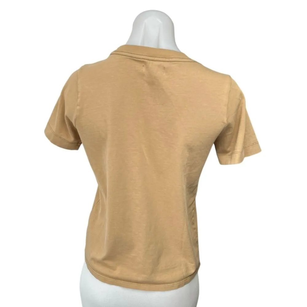 Madewell Tan Khaki Short Sleeve Crew Neck Casual Basic T Shirt Tee Top Size XS - Image 2