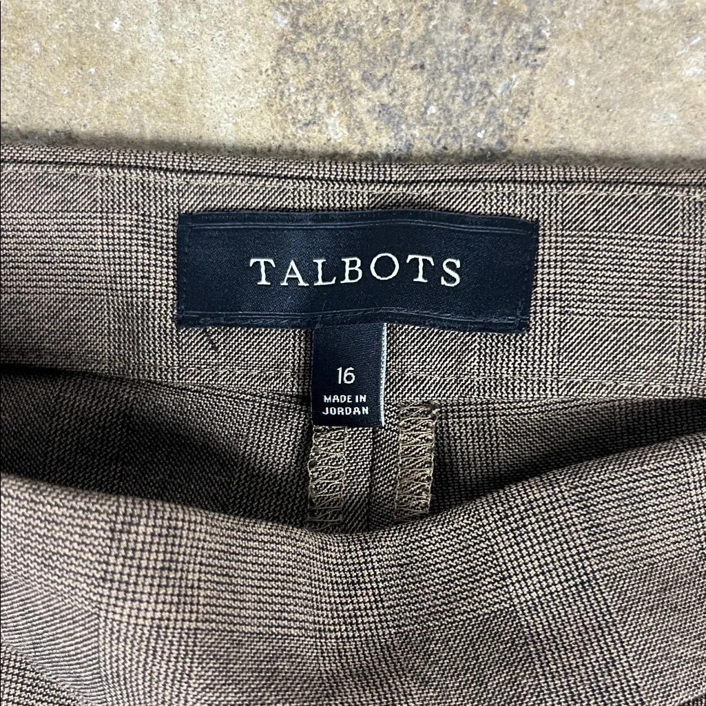 Talbots  Brown Plaid Dress Pants
Size: 16 - Image 2