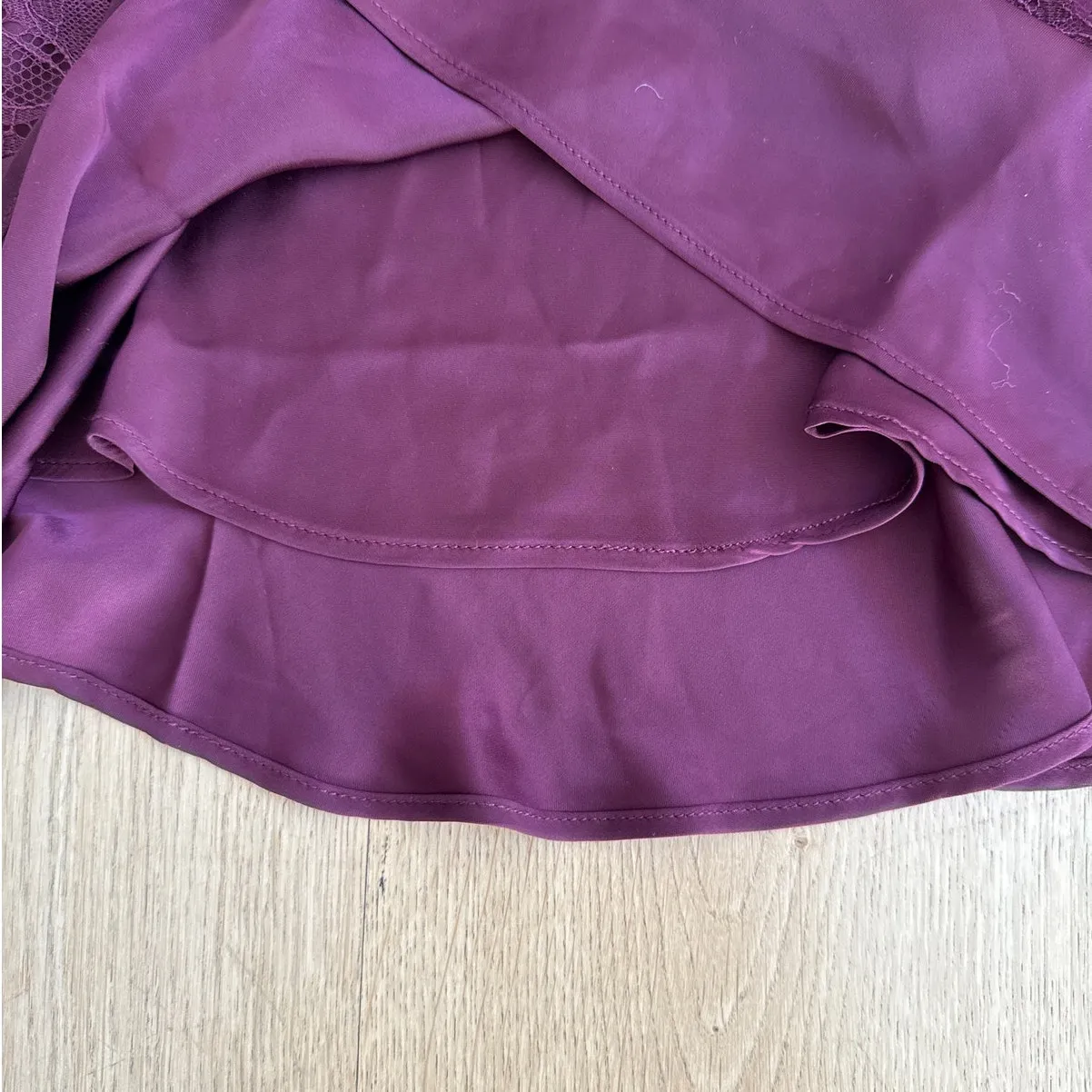 Meshki Top Satin Cami Lace Trim Luella XS Purple - Image 4