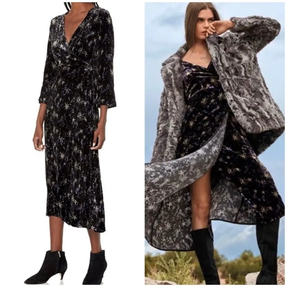 Johnny Was star velvet wrap dress - Image 7