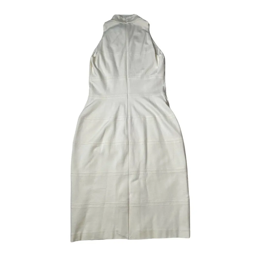 White House Black Market Dress Womens Ponte Cream Sheath Mockneck 570058012 Sz 0 - Image 6