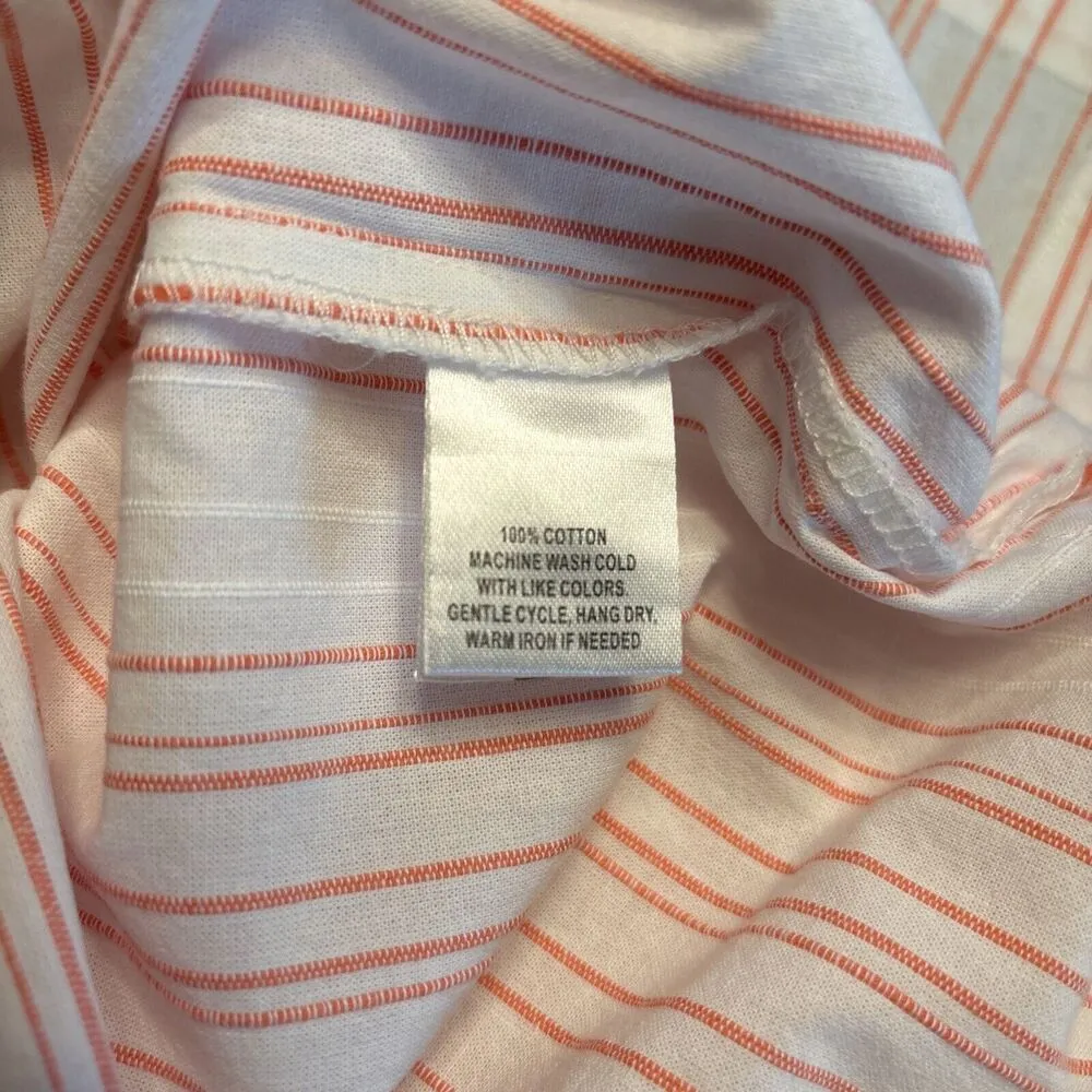 Untuckit Women's Durfort White Pink Pinstripe Tunic Popover 3/4 Sleeve Sz 12 NWT - Image 6