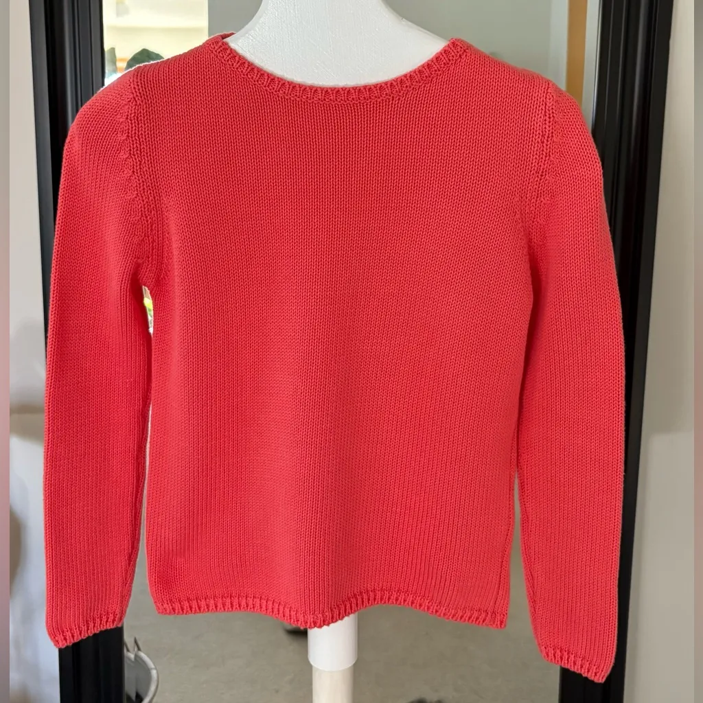 LEGGIARDO Crewneck Mandarino Orange Pullover Sweater Size XS - Image 4