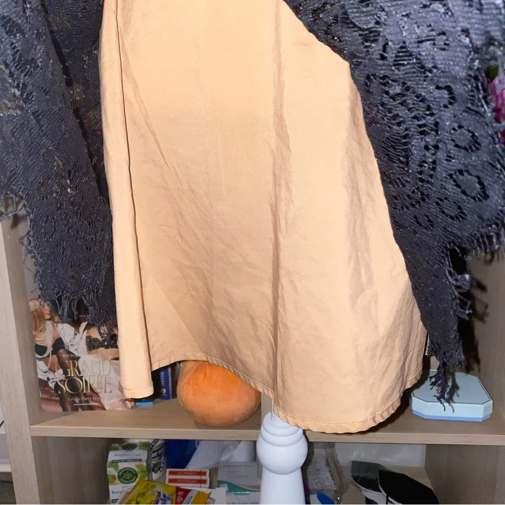 Michael Michael Kors dark academia whimsical gothic lace floral midi skirt Black Size 4 - Image 6