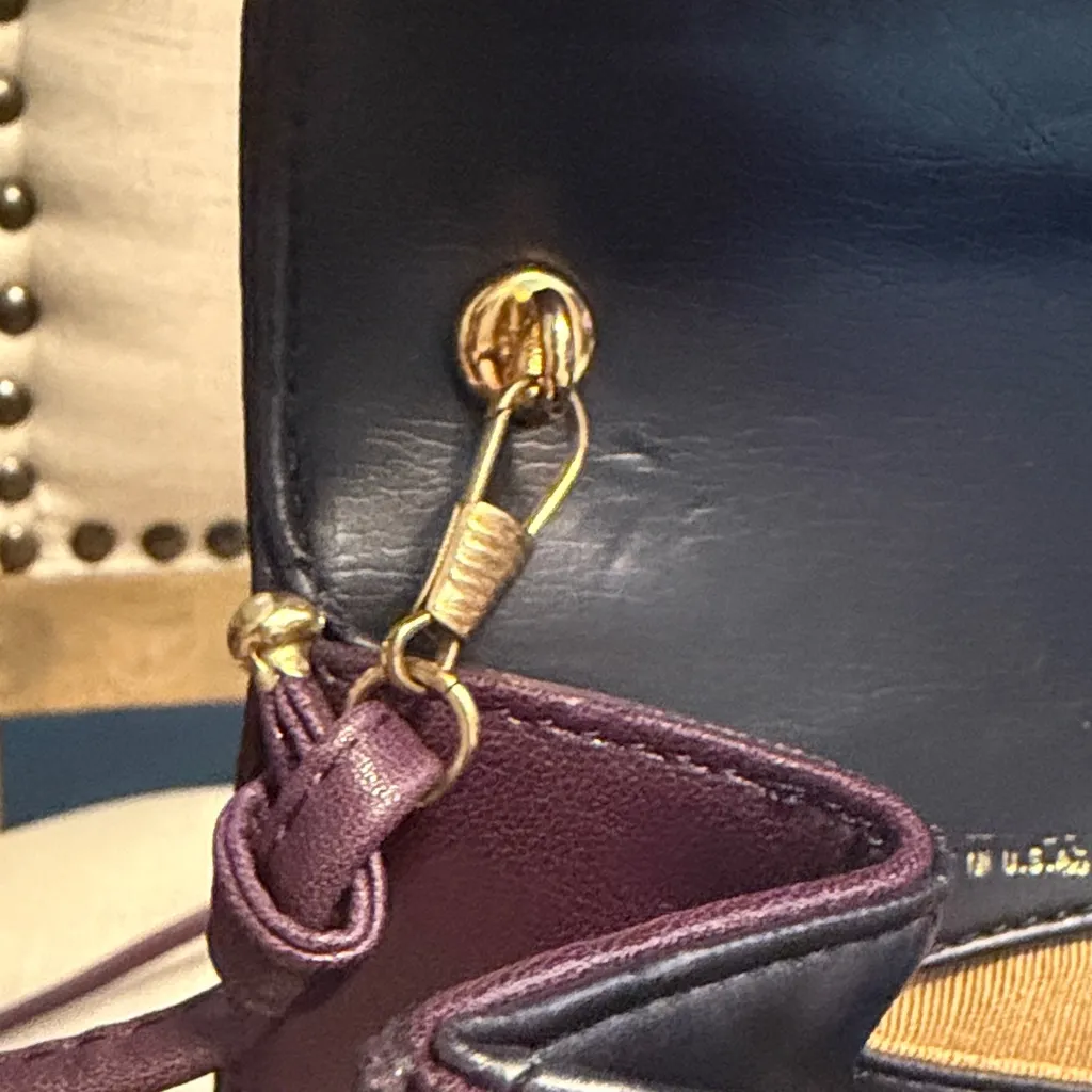 Vintage Koret Deep Purple Leather Shoulder Bag - Image 7