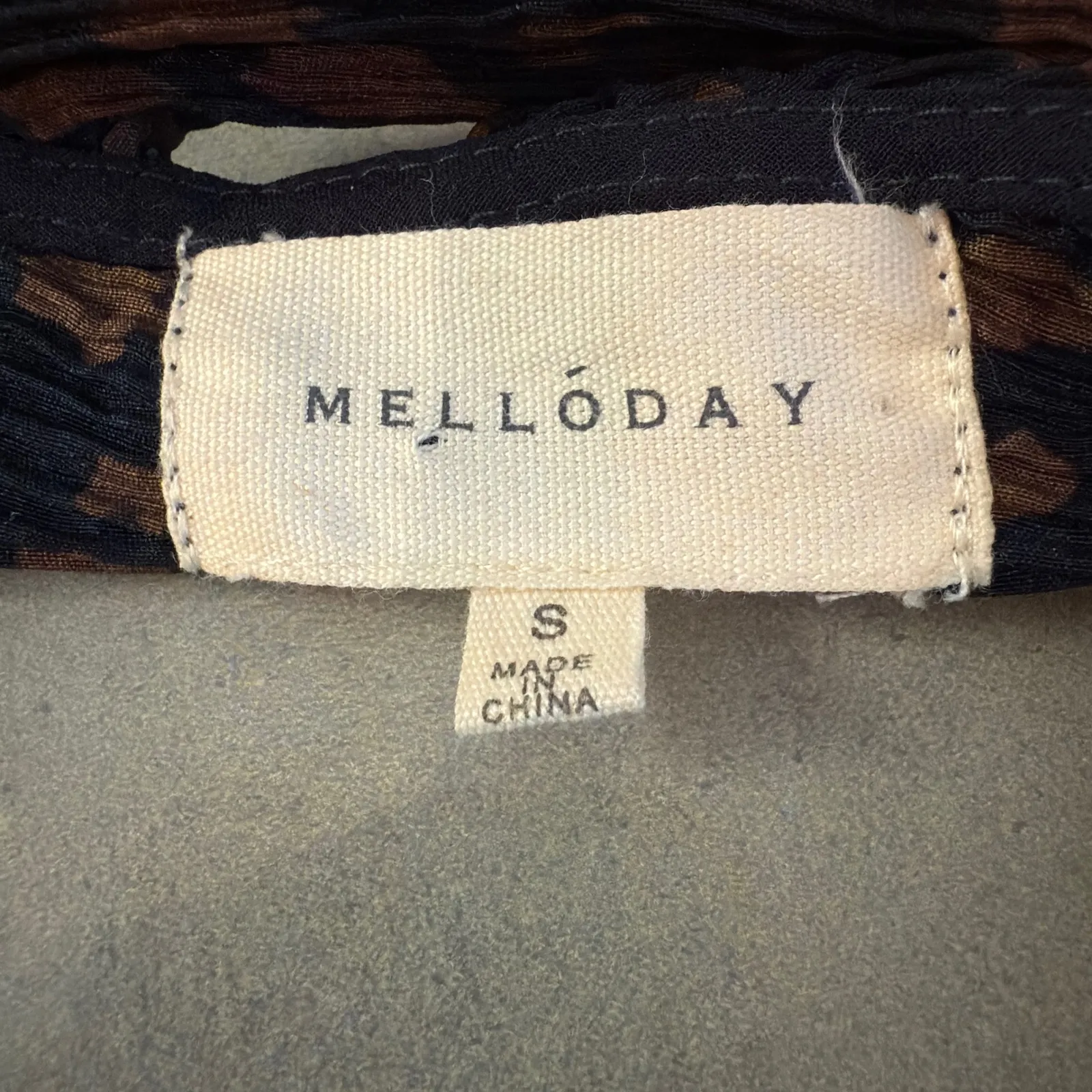 Melloday Brown Black Sleeveless‎ Pleated Dress Tie Back Women's Size S - Image 3