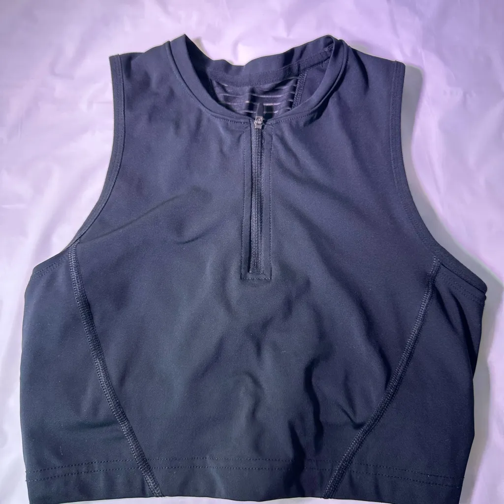 Nike Black Zip-Up Crop Top - Image 7
