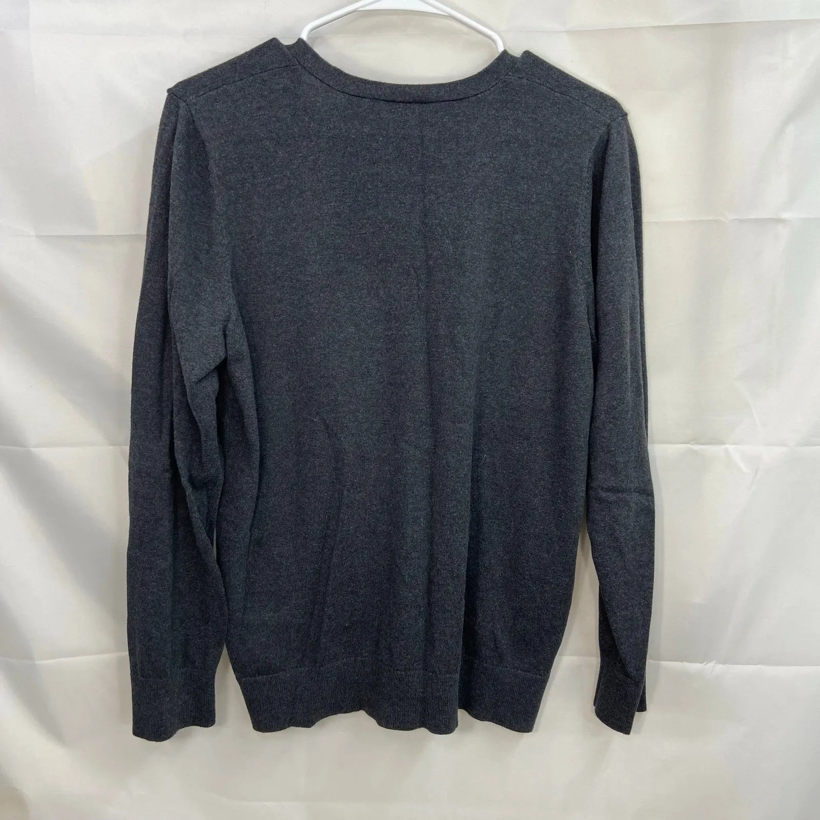 Ann Taylor LOFT women's gray black floral lace button v-neck cardigan sweater XL - Image 7