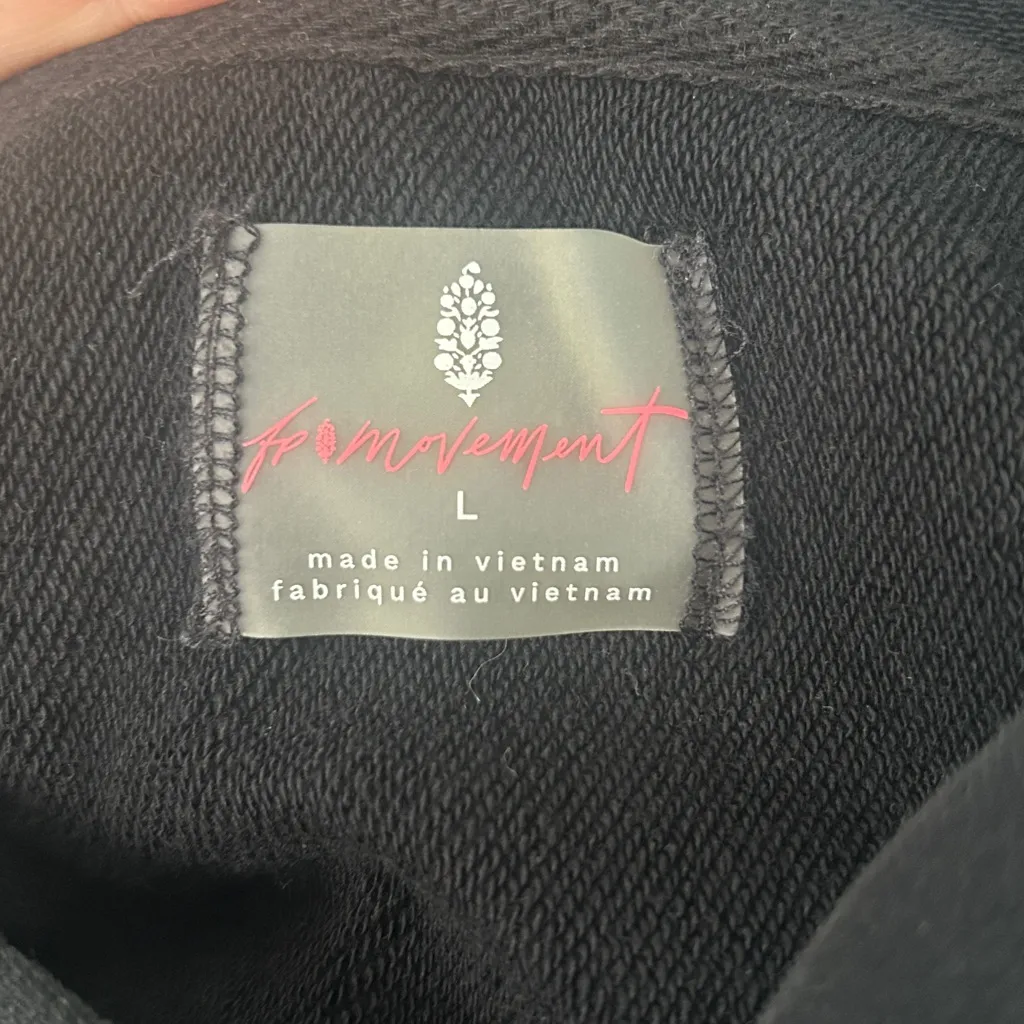 Free People Women's Half Time Reflective Logo Hoodie L Black Size L - Image 8