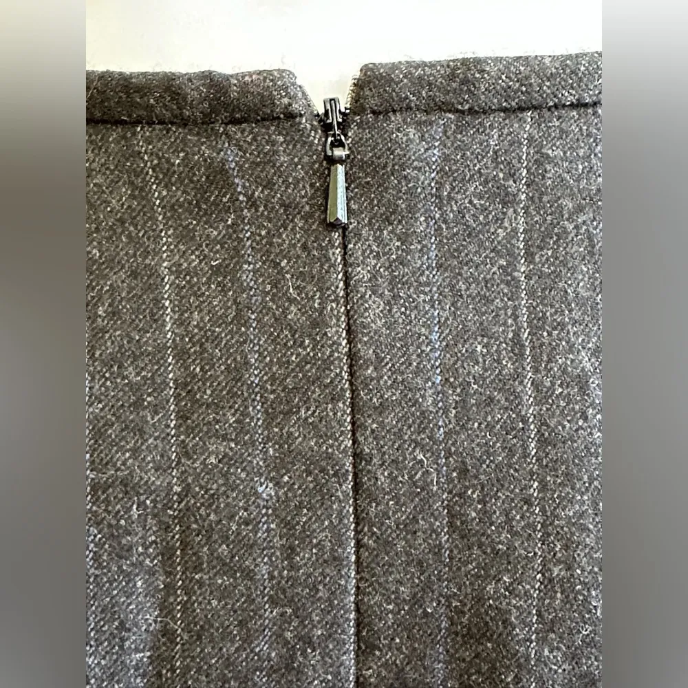Midi Business Attire 100% Wool Skirt With Blue & Gray strip… - Image 4