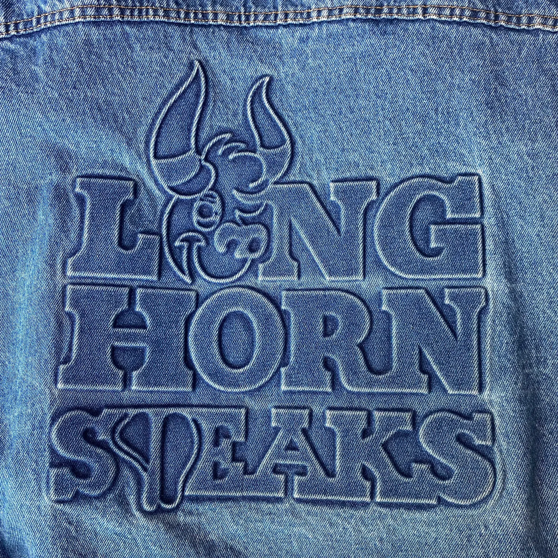 Longhorns Steak House Oversized Trucker Jean Jacket Large - Image 10