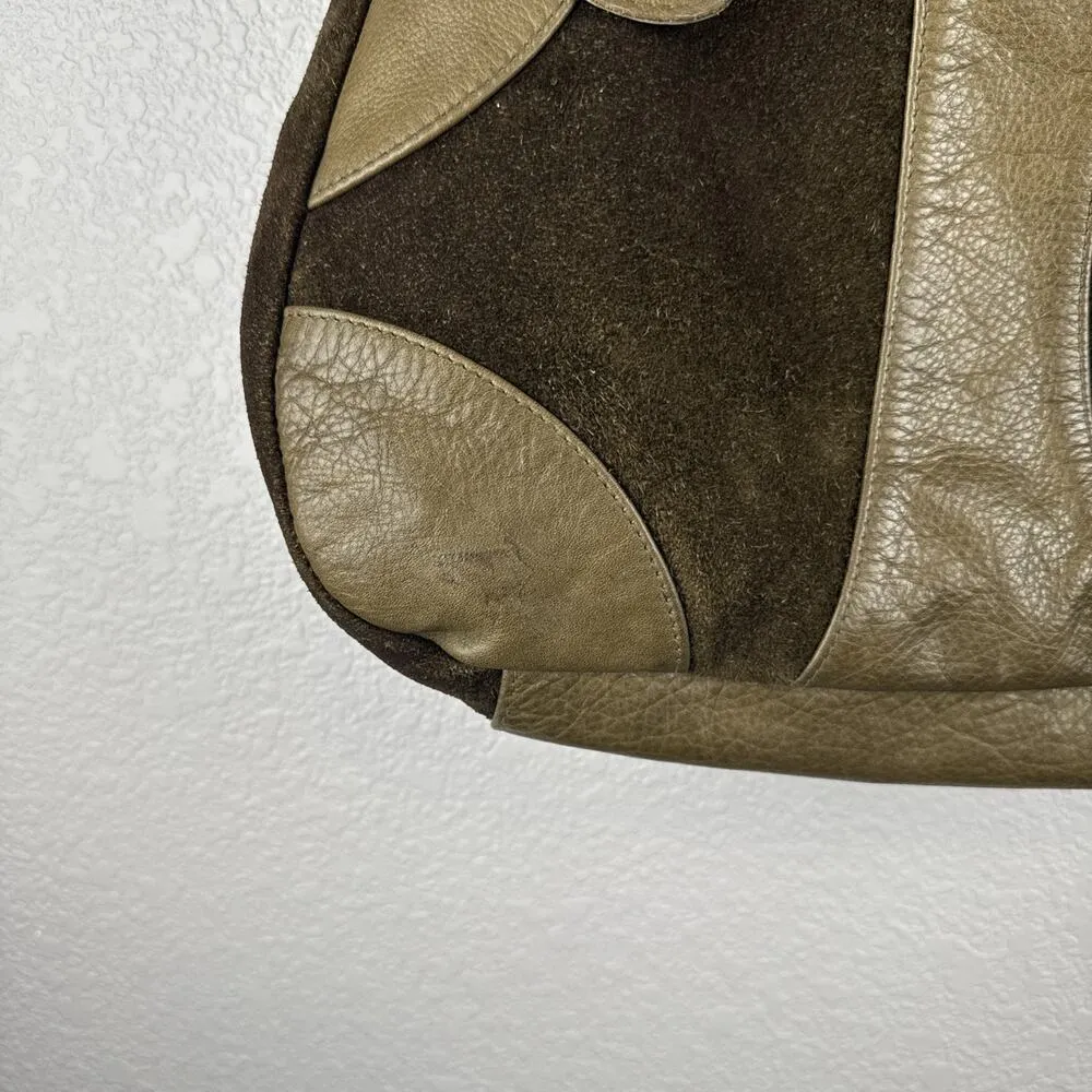 Jacqueline Jarrot Womens Vintage Brown Suede Leather Shoulder Bag Purse - Image 11