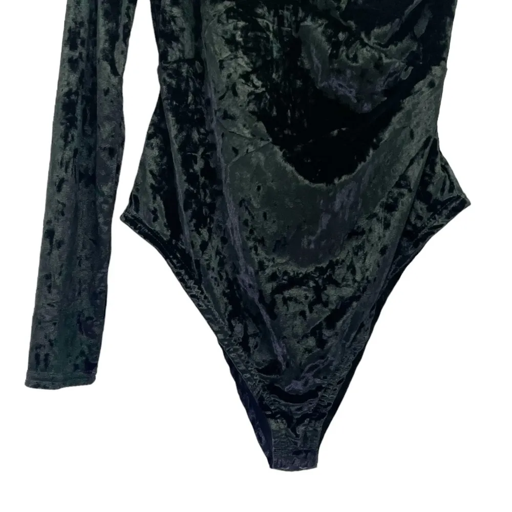 Yitty by Lizzo Plusshy Asymmetrical Bodysuit Iconic Black Crushed Velvet Size XL - Image 7