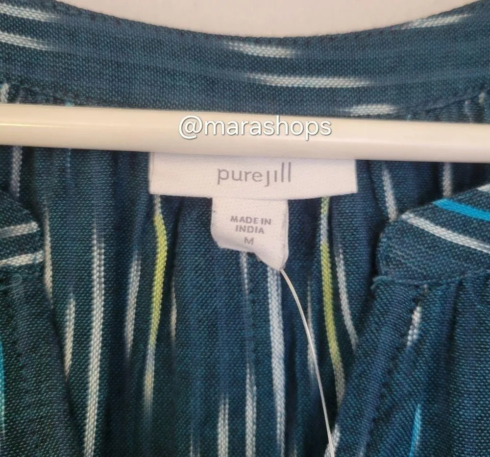 J. Jill Ikat Hi Low Cotton Dress - Image 4