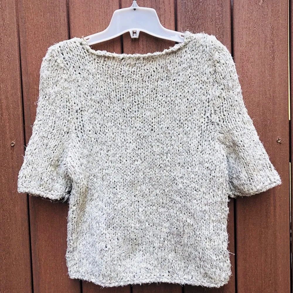 Handknit cotton gauze blend pullover sweater Size undefined - Image 2