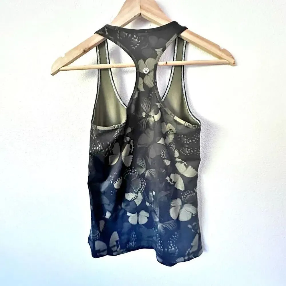 LULULEMON ATHLETICA | Cool Racerback Tank Green Butterfly Fatigue Camo | Size 4 - Image 5