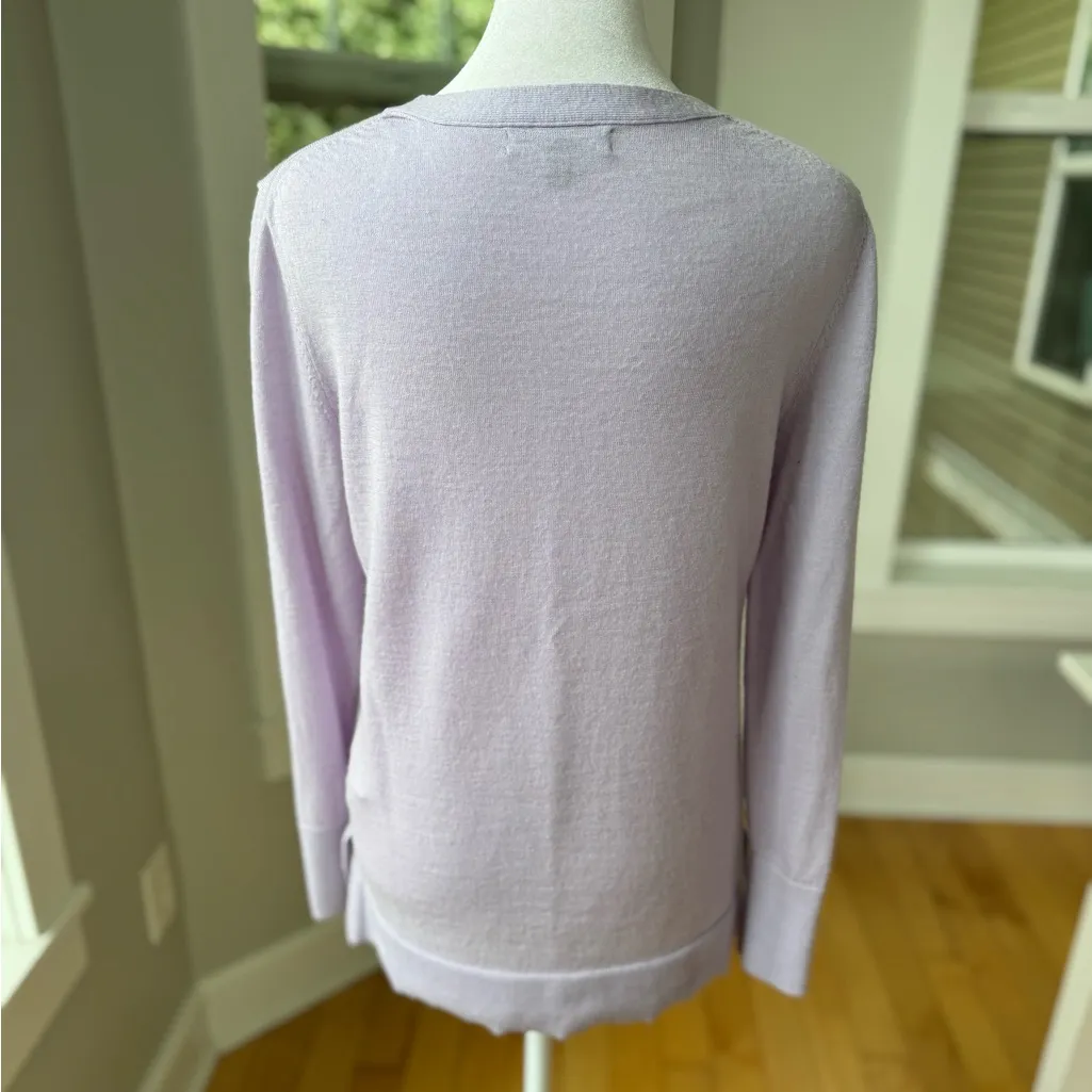 Banana Republic Light Purple Merino Wool Crewneck Sweater Size Small - Image 8
