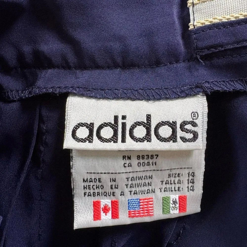 Vintage 80s 90s Adidas navy blue pleated mini tennis skirt golf activewear 14 - Image 6