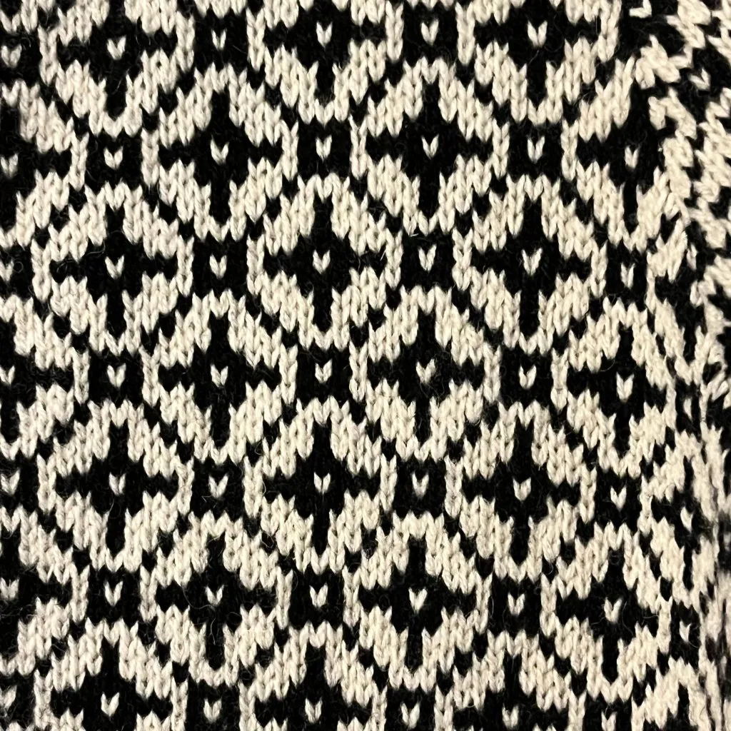 Goat Library 100% wool black white patchwork geometric sweater jacket size US 4 - Image 8