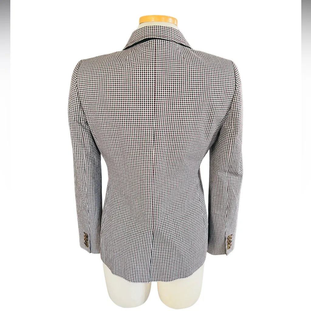 J.Crew Rhodes Micro Gingham Blazer Cotton  Size 8 - Image 7