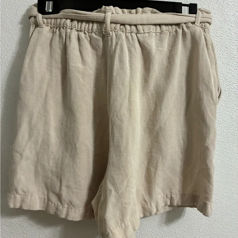 LCW Casual khaki elastic waist belted shorts 8 Tan - Image 3