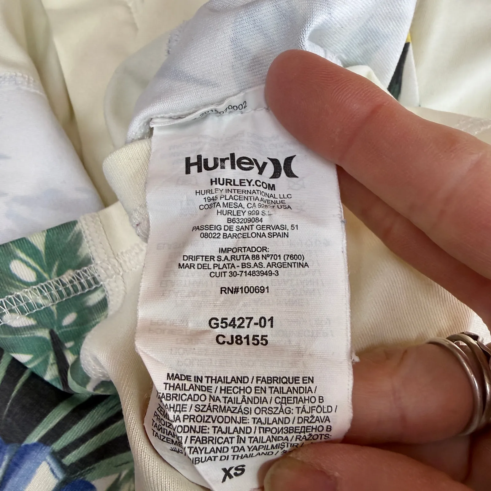 Hurley Women's One & Only Lanai Zip Front Rash Guard Swimsuit Top Size XS - Image 7