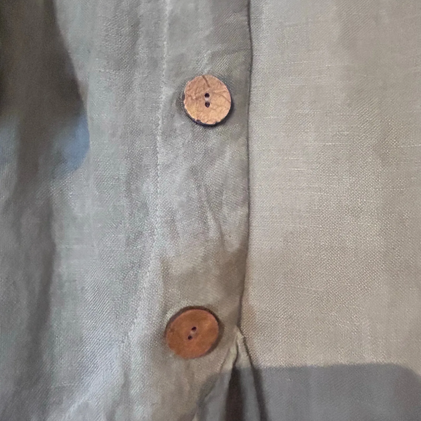 Crosstree Lane Open Top Bell Sleeves Shirttail Ruffle Hem Linen SZ LG Brown Boho - Image 8