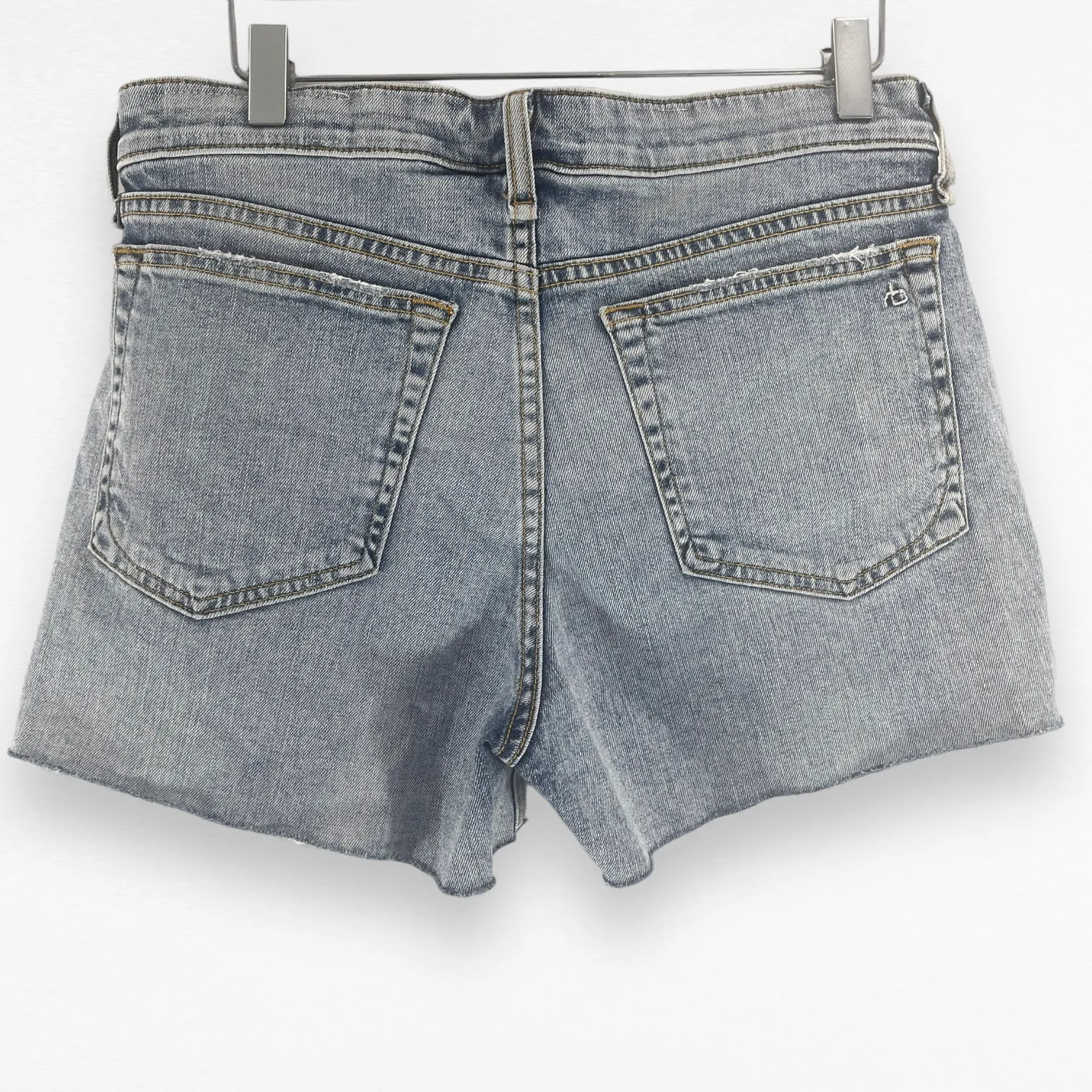 Rag & Bone Womens Size 26 Dre Low Rise Jean Shorts Blue Medium Wash Denim Cutoff - Image 2