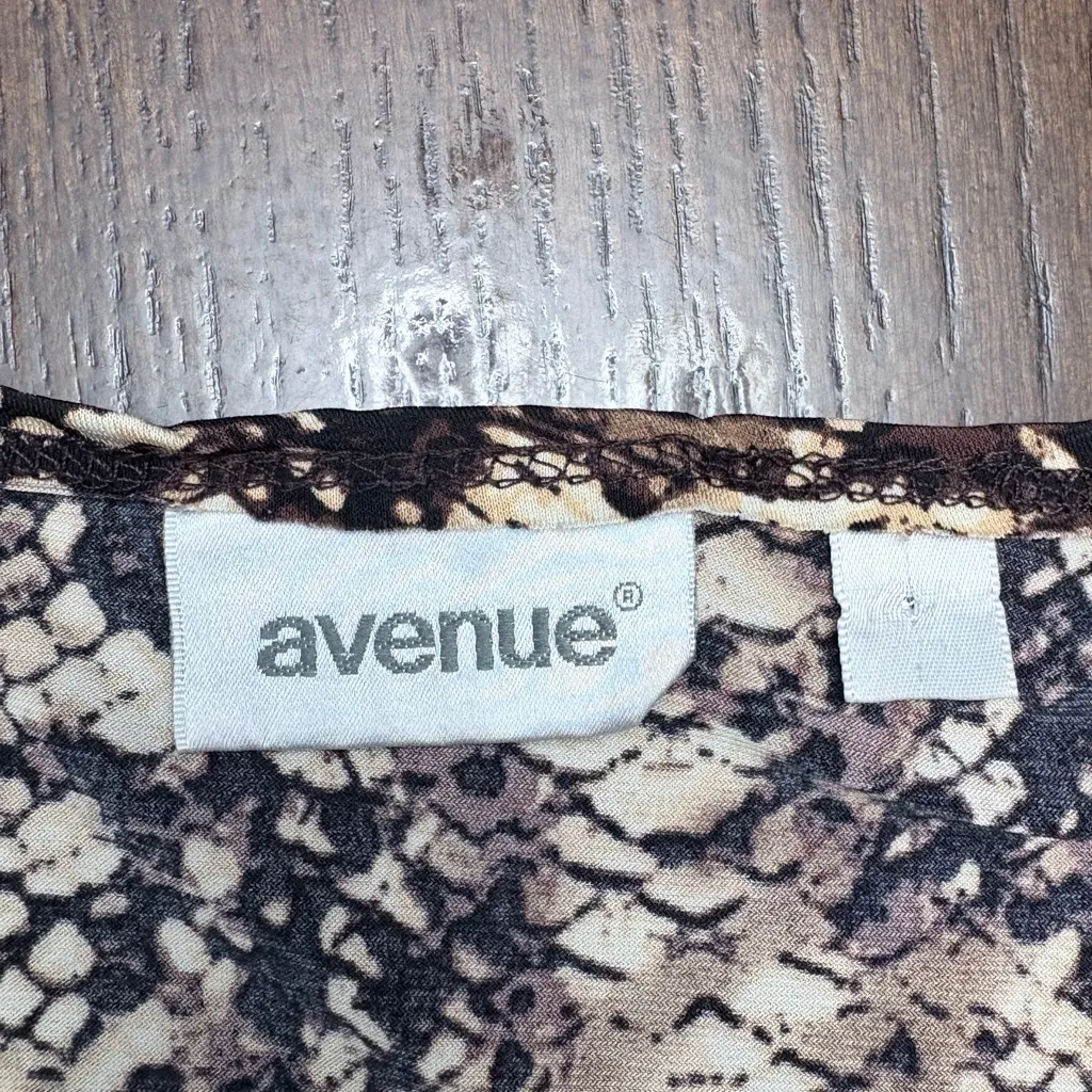 Avenue Brown and Cream animal print smocked flowy long sleeve mini dress Black Size XL - Image 4