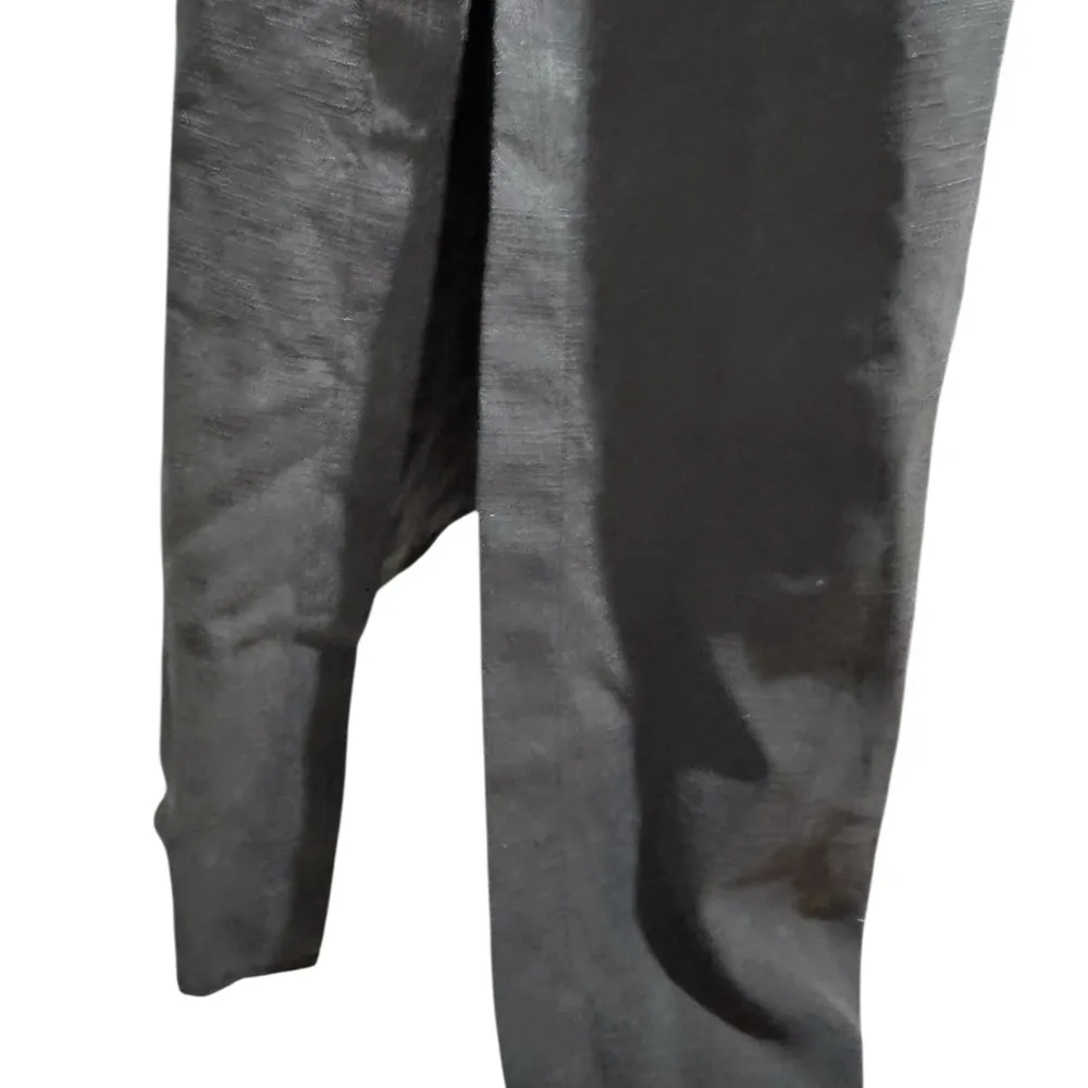 Tommy Bahama Black Silk Maxi Dress M w/ Wood Beaded Overlay Vest - Image 4