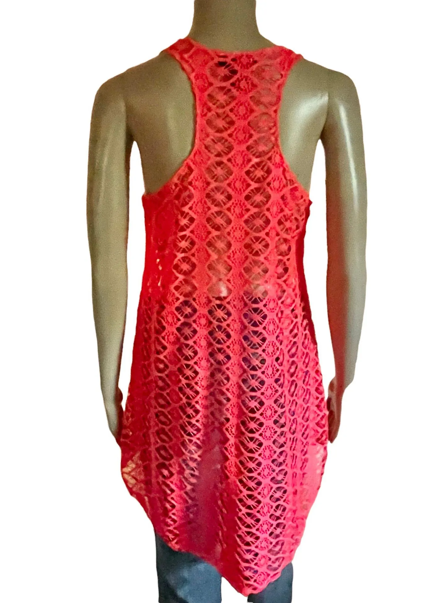 Steve Madden Neon Pink Lace Tank Top - Image 4