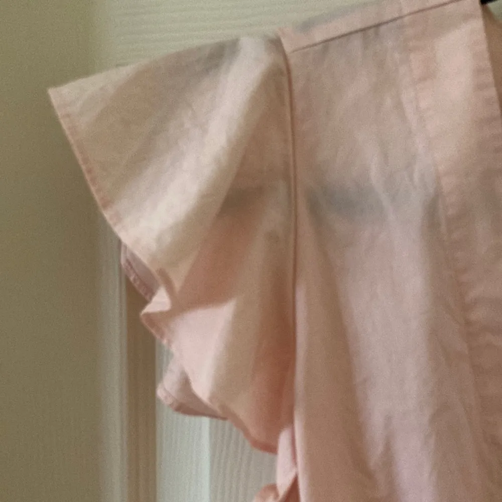 J. Crew Flutter-Sleeve Wrap Top Cotton Tissue Peplum Blouse 2 Subtle Pink NWT - Image 8