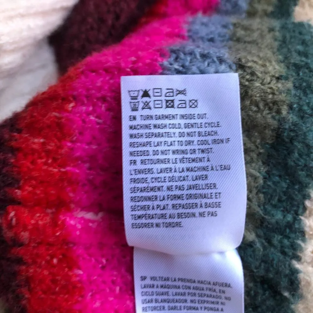 American Eagle Outfitters Cropped Sweater Crewneck Striped Women's Size Small - Image 9