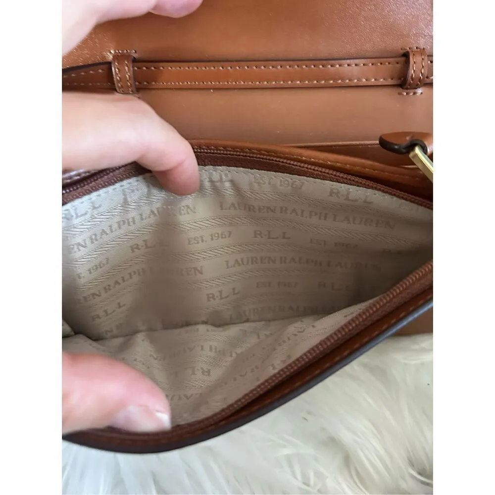 Lauren Ralph Lauren Newbury Saffiano Leather Kaelyn Mini Crossbody Bag Wallet Ta - Image 3