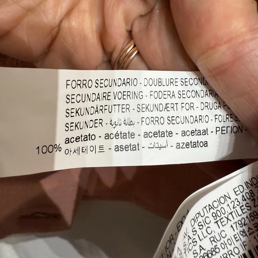 ZARA Dusty Pink Textured Weave Button Front Cropped Blazer Sz M NWT - Image 7